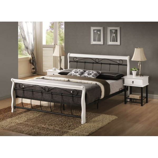 Dubbelsng Titusville 160x200 cm - Vit/svart
