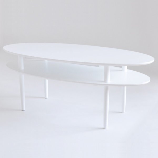 Kings Cross ovalt soffbord 130 cm - Vit
