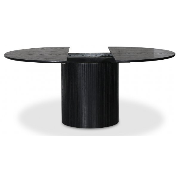 Eettafel rond zwart Ø130 + 40 cm - uitschuifbare tafel Nova Eettafel rond zwart Ø130 + 40 cm - uitschuifbare tafel Nova