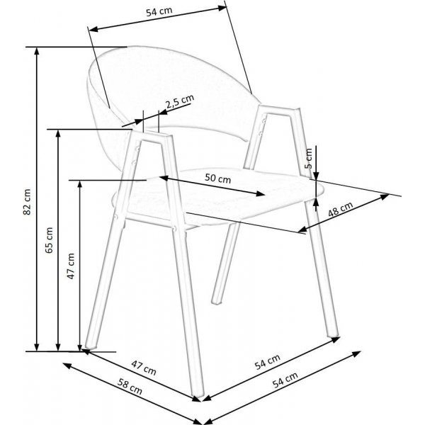 Cadeira eetkamerstoel 473 - Grijs Cadeira eetkamerstoel 473 - Grijs