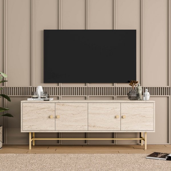 Diamond TV-bänk - Travertin Diamond TV-bänk - Travertin