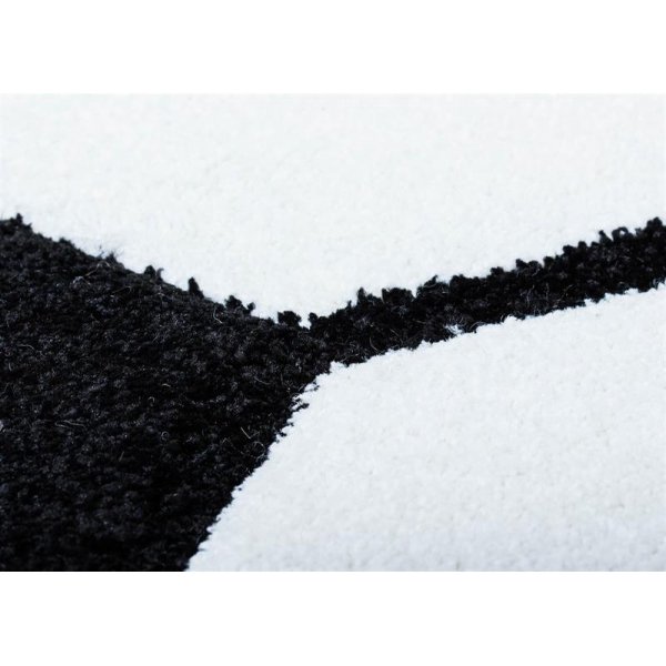 Barnmatta Brigid fotboll - Svart/vit - Rund 120 cm