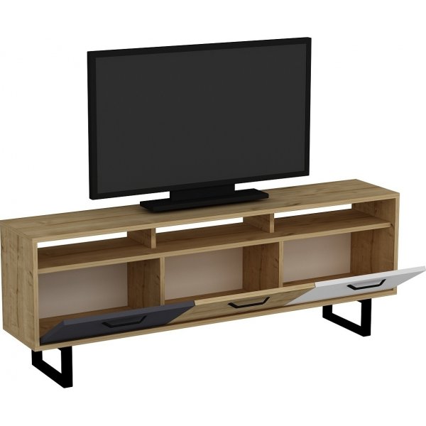 Lea TV-bnk - Vit/antracit/ek