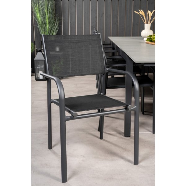 Levels utematgrupp med 10 st Santorini stolar - Svart/Grå Levels utematgrupp med 10 st Santorini stolar - Svart/Grå