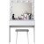 Coiffeuse Bijou avec miroir et tabouret 21 - 90 x 45 cm - Blanc