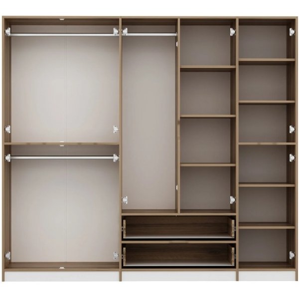 Armoire Elina 232 x 52 x 208 cm - Blanc/marron Armoire Elina 232 x 52 x 208 cm - Blanc/marron