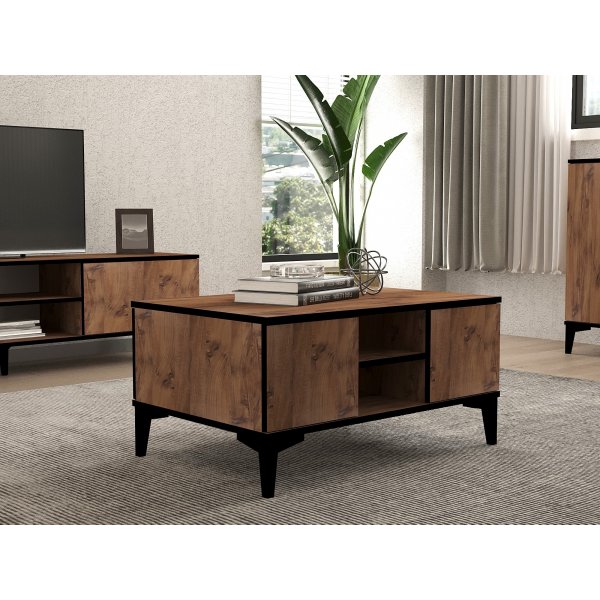 Table basse Cide 90 x 60 cm - Pin/noir Table basse Cide 90 x 60 cm - Pin/noir