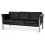 Pure 3-sits soffa i svart lder + Mbeltassar
