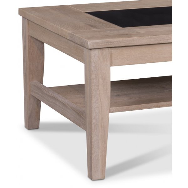 JASMINE soffbord - Ljus ek / svart granit JASMINE soffbord - Ljus ek / svart granit