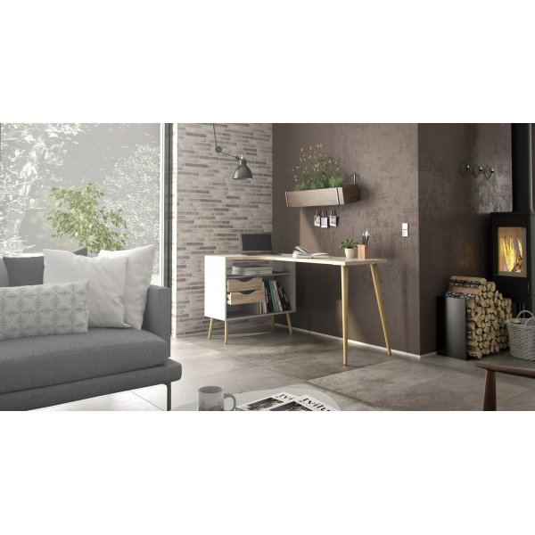 Bureau Oslo 145 x 81 cm - Blanc/chne
