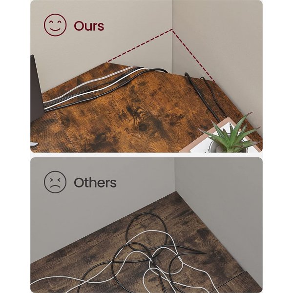 Bureau d'angle Rami 138/138 x 49 cm - Marron/noir