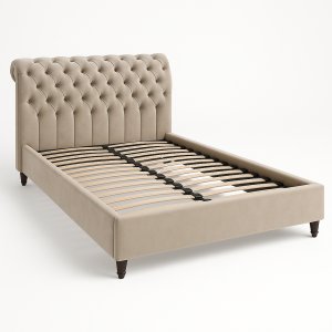 Salomon sängram 160 cm - Gråbeige sammet Salomon sängram 160 cm - Gråbeige sammet