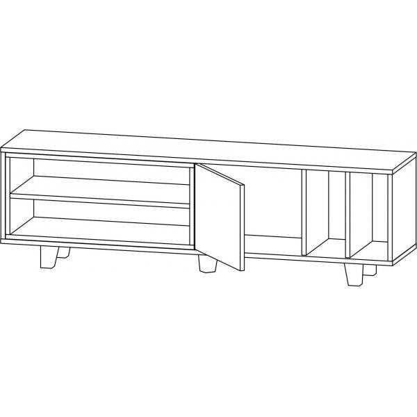 Banc multimédia Rosmar - Chêne/anthracite Banc multimédia Rosmar - Chêne/anthracite