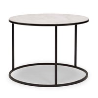 Carrera soffbord vit marmor runt 75 cm - Välj färg på underrede! Carrera soffbord vit marmor runt 75 cm - Välj färg på underrede!