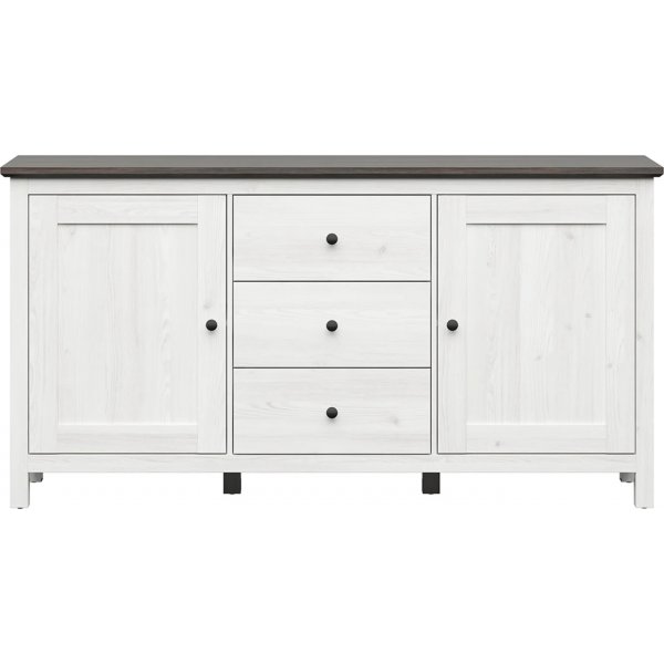 Buffet Hesen 186 cm - Blanc/noir