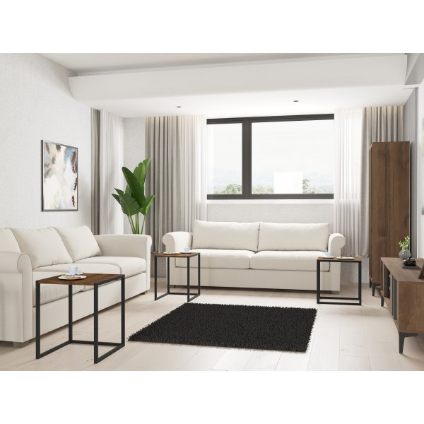 Tali satsbord 34/39/44 x 45 cm - Svart/valnt