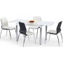 Amalie matbord 110-170 cm - Vit / Krom