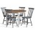 Groupe de salle  manger Dalsland: Table ronde en Chne / Blanc avec 4 chaises Canne grises