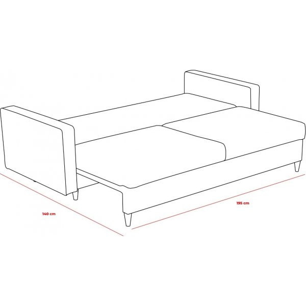 Canapé-lit 3 places Eca - Gris Canapé-lit 3 places Eca - Gris