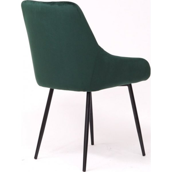 Chaise de salle à manger Albi - Velours vert Chaise de salle à manger Albi - Velours vert