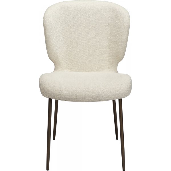 Chaise de salle  manger Glory - Boucl blanc/laiton antique