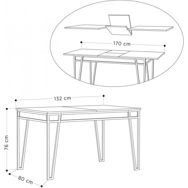 Pal matbord 132-170 cm - Ek Pal matbord 132-170 cm - Ek