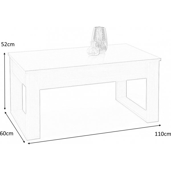 Table basse blanche avec tiroirs de rangement 110x60 cm