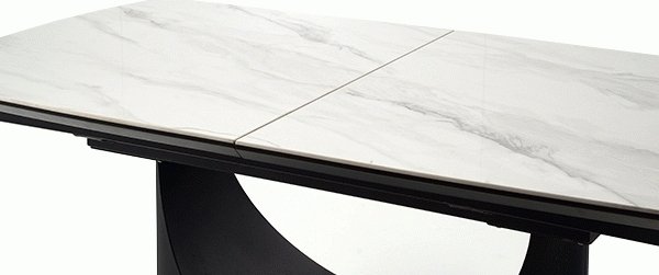 Table à manger Osman 160-220 x 90 cm - Marbre blanc/noir Table à manger Osman 160-220 x 90 cm - Marbre blanc/noir