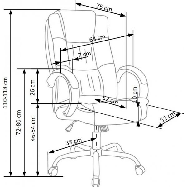 Chaise de bureau Bojan - Marron fonc (cuir artificiel)