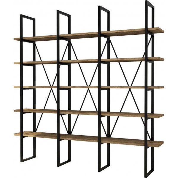 Bibliothèque Bayer - Noyer/noir Bibliothèque Bayer - Noyer/noir