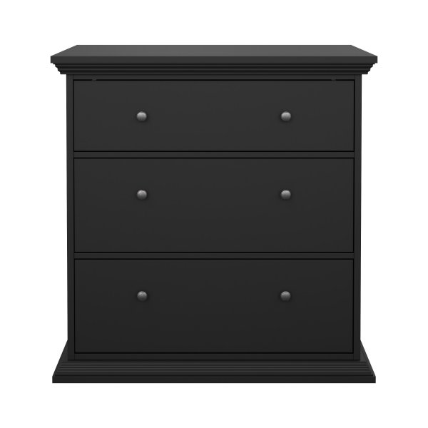 North Byrå med 3 lådor - Matt svart North Byrå med 3 lådor - Matt svart