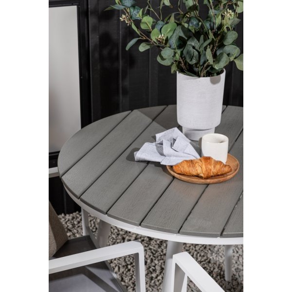 Break utematgrupp med 2 st Copacabana stolar - Gr/Vit