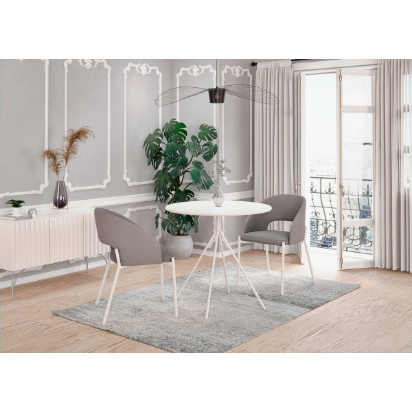 Petite table à manger ronde Brooks blanche Ø80 cm Petite table à manger ronde Brooks blanche Ø80 cm