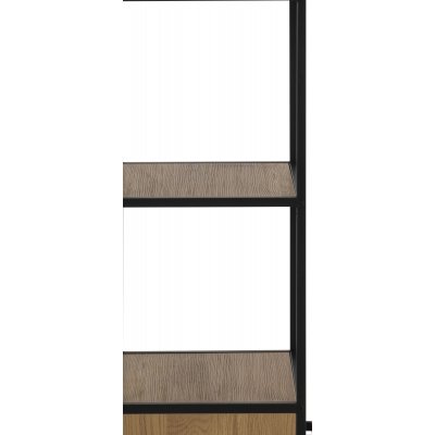 Seaford bokhylla 42x185 cm - Svart/ek