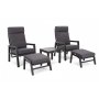 Morton Ftljset med bord & fotpallar (recliner) - Mrkgr/gr