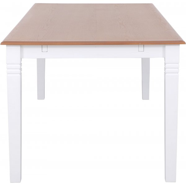 Table à manger Nidingen 180x90 cm - Placage chêne teinté blanc/marron Table à manger Nidingen 180x90 cm - Placage chêne teinté blanc/marron