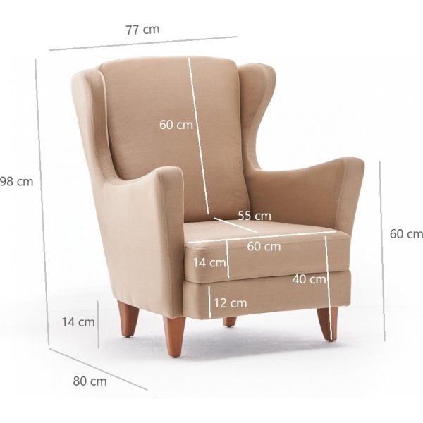 Fauteuil Lola - Blanc crème Fauteuil Lola - Blanc crème