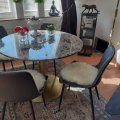 Kundbild Madrid matstol - Mörkbrun vintage: Madrid stol som är marmored brun...