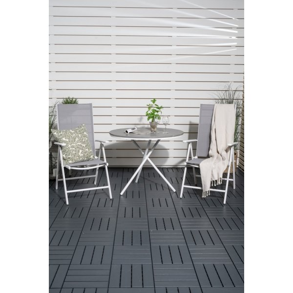 Parma utematgrupp med 2 st Break stolar - Grå/Vit Parma utematgrupp med 2 st Break stolar - Grå/Vit