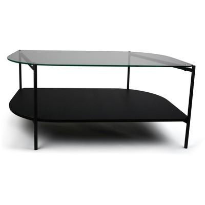 Dinia svart soffbord med glasskiva 100 x 60 cm