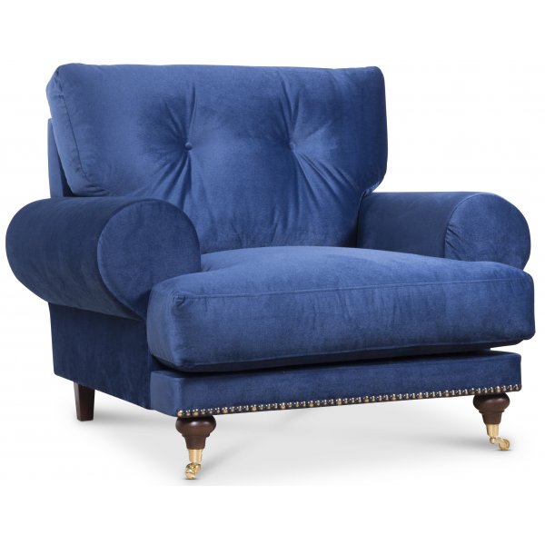 Fauteuil dco Andrew - Bleu (velours)