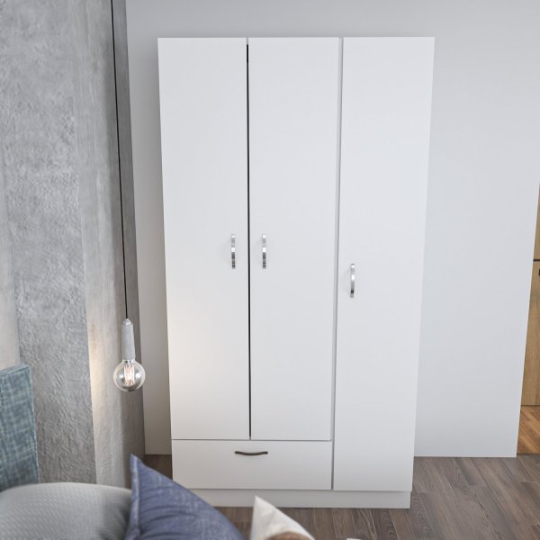 Armoire Gabbi blanche hauteur 170 cm et largeur 90 cm
