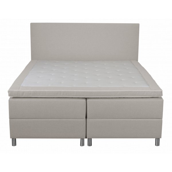 Bed met opbergruimte beige 160x200 cm