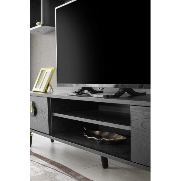 Meuble TV Royal - Noir/or Meuble TV Royal - Noir/or