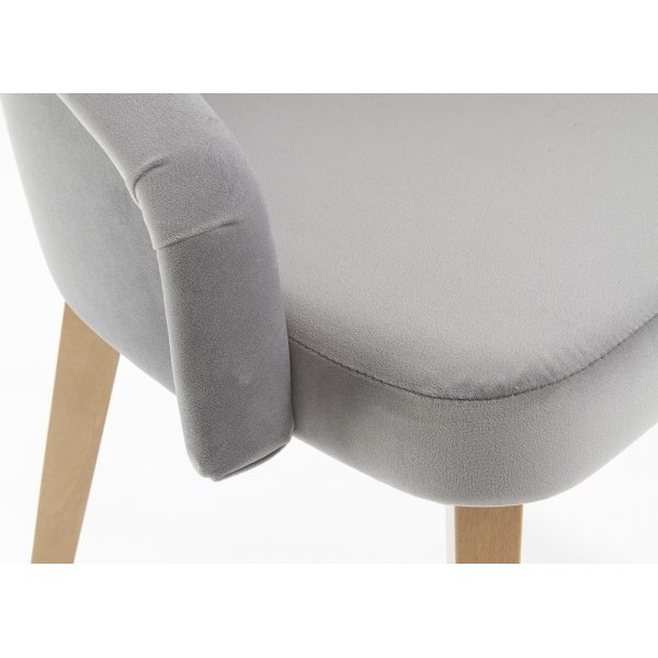 Chaise de salle  manger Catrin - Gris (Velours) / Bois