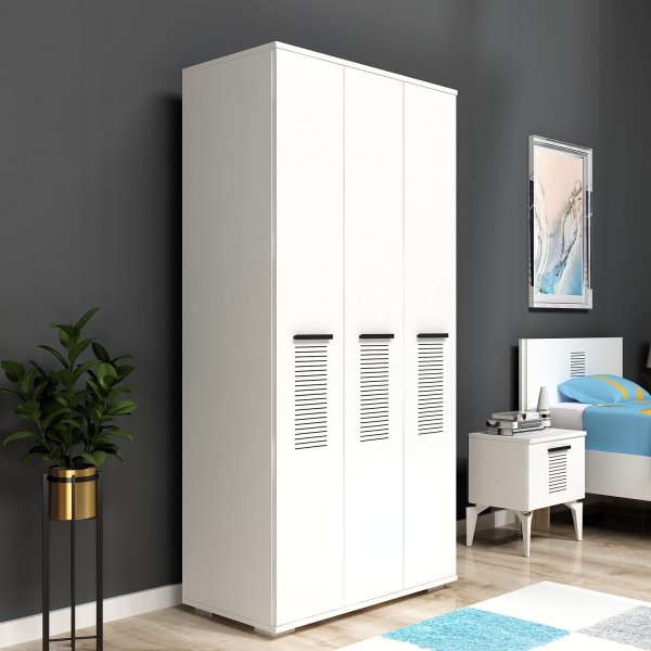 Armoire Asimo 90 x 45 x 183 cm - Blanc Armoire Asimo 90 x 45 x 183 cm - Blanc