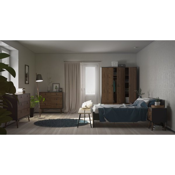 Ry garderob - Svart/valnöt Ry garderob - Svart/valnöt