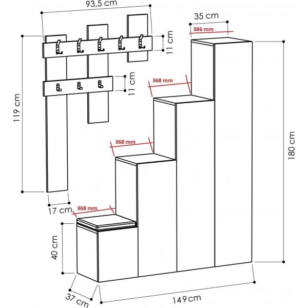 Up hallmöbel - Vit Up hallmöbel - Vit
