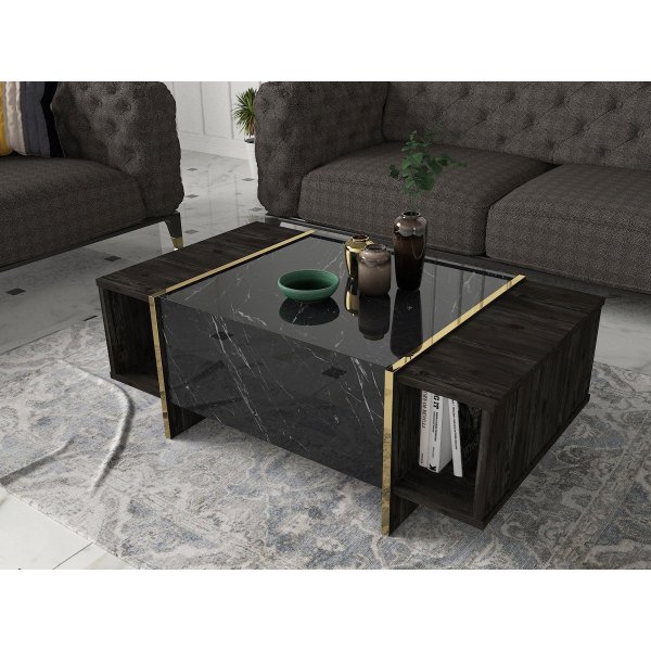 Veyron soffbord 103,8 x 60 cm - Svart/guld