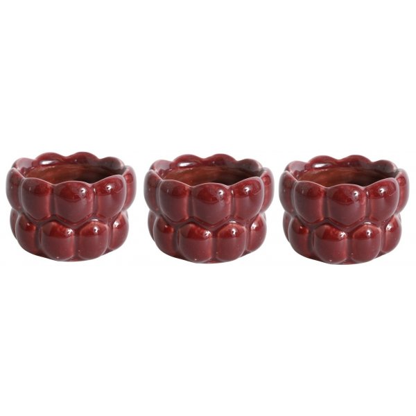 Ljuslykta fr vrmeljus 3-pack - Rd